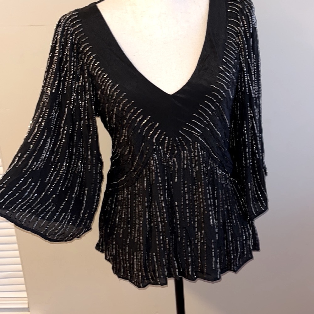 Love Sam Black and Silver Blouse